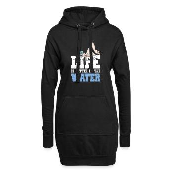 Schimmer Schwimmen Life Is Better In The Water - Hoodie-Kleid - Schwarz - Vorne