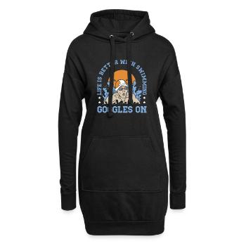 Schimmer Schwimmen La vie est meilleure avec la natation - Sweat-shirt à capuche long Femme - noir - Devant