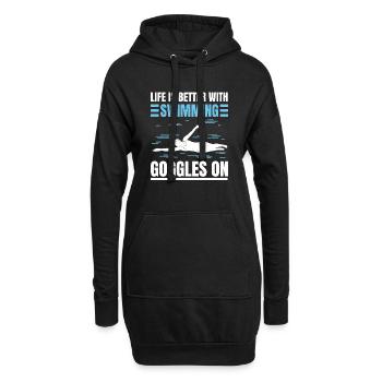 Schimmer Schwimmen La vie est meilleure avec la natation - Sweat-shirt à capuche long Femme - noir - Devant