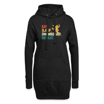 Eat Sleep Snowboard Repeat Snowboarder Lustig Snow - Hoodie-Kleid - Schwarz - Vorne
