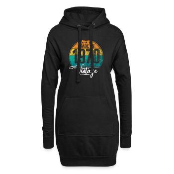Millésime Fabriqué en 1970 Année de naissance 1970 Anniversaire - Sweat-shirt à capuche long Femme - noir - Devant