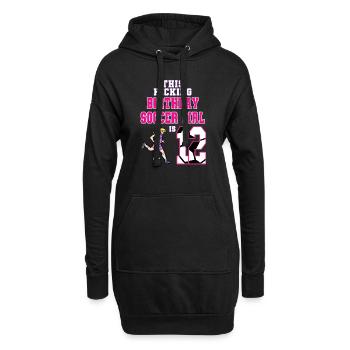 Dieses Fußballmädchen ist Fußball zum 12. Geburtstag - Hoodie-Kleid - Schwarz - Vorne