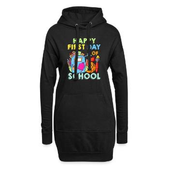 Bonne première journée d’école - Sweat-shirt à capuche long Femme - noir - Devant