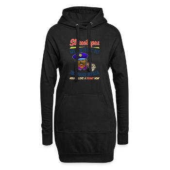 Ce policier aime un beignet drôle de stéréotypes - Sweat-shirt à capuche long Femme - noir - Devant