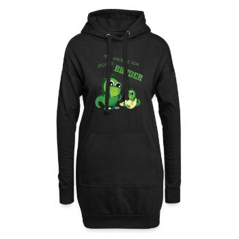 Geschenkidee zur Geburt großer Bruder - Hoodie-Kleid - Schwarz - Vorne
