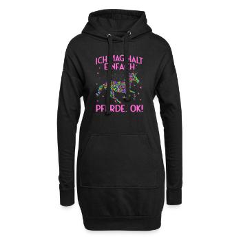 Mir reichts ich gehe jetzt reiten Pferde Geschenk - Hoodie-Kleid - Schwarz - Vorne