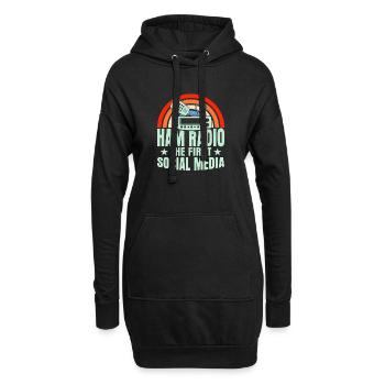 Ham Radio The First Social Media Amateur Operator - Hoodie-Kleid - Schwarz - Vorne