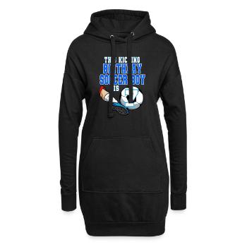 Dieser Fußballjunge ist Fußball zum 7. Geburtstag - Hoodie-Kleid - Schwarz - Vorne