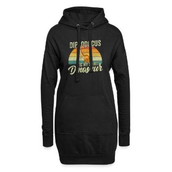 Diplodocus Dinosaurier Kinder Dino Geschenk - Hoodie-Kleid - Schwarz - Vorne