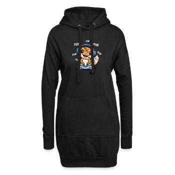 Leopardgecko - Hoodie-Kleid - Schwarz - Vorne
