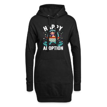 Happy Adoption Adoptionstag Hund Adoption Welpe - Hoodie-Kleid - Schwarz - Vorne