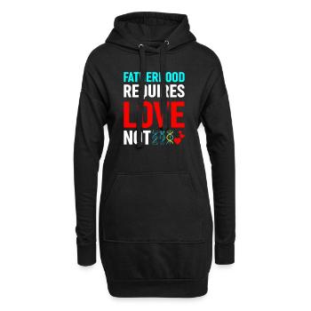 Vaterschaft Erfordert Liebe, Nicht Genetik - Hoodie-Kleid - Schwarz - Vorne