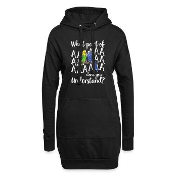Wellensittich Sittich Vogel Haustier Geschenk - Hoodie-Kleid - Schwarz - Vorne