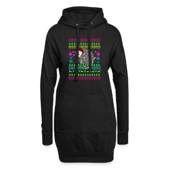 Drôle de tenue de Noël Opossum de Noël moche - Sweat-shirt à capuche long Femme - noir - Devant