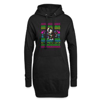 Drôle de tenue de Noël Chat de Noël moche - Sweat-shirt à capuche long Femme - noir - Devant