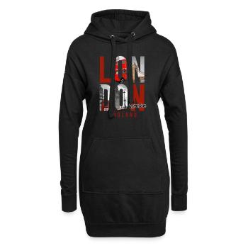 Londoner Stadt - Hoodie-Kleid - Schwarz - Vorne