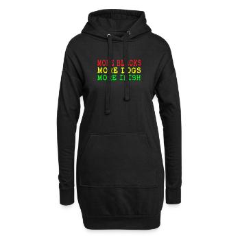 Mehr Schwarze Mehr Iren Mehr Hunde - Hoodie-Kleid - Schwarz - Vorne