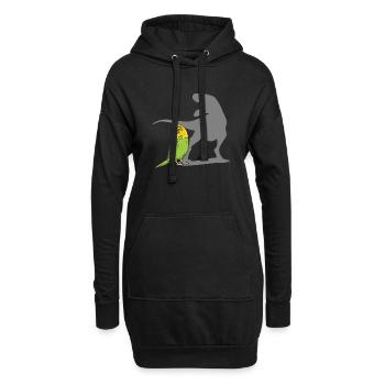 Wellensittich Sittich Vogel Haustier Geschenk - Hoodie-Kleid - Schwarz - Vorne