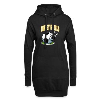 Thanksgiving Fußball Türkei und Tore - Hoodie-Kleid - Schwarz - Vorne