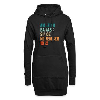 Geburtstag November 1962 lustiges Vintage Design - Hoodie-Kleid - Schwarz - Vorne
