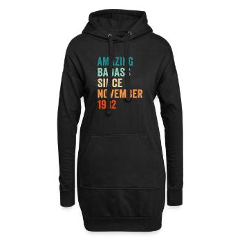 Geburtstag November 1982 lustiges Vintage Design - Hoodie-Kleid - Schwarz - Vorne