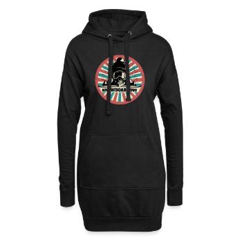 Snowboard Skull - Hoodie-Kleid - Schwarz - Vorne