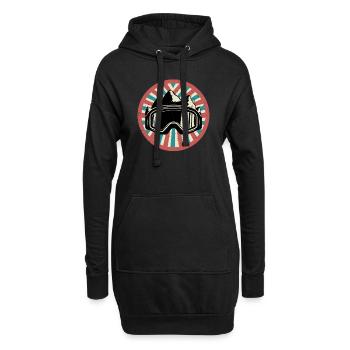 Ski goggles with mountains and vintage background - Hoodie Dress - black - Front