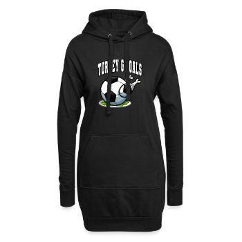 Thanksgiving Fußball Türkei und Tore - Hoodie-Kleid - Schwarz - Vorne