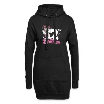 2nd Birthday Kids Unicorn Toodler Second - Hoodie-Kleid - Schwarz - Vorne