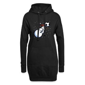 Torhüterin Snwoman Männer Jungen Fußball Weihnachten - Hoodie-Kleid - Schwarz - Vorne