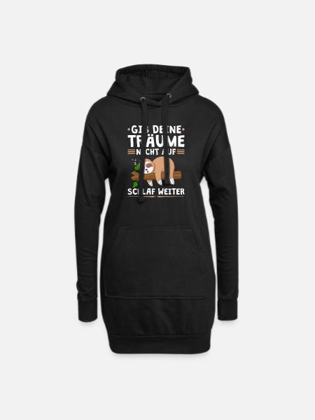 Faultier Schlaf Weiter Sloth Langschläfer - Hoodie-Kleid - Schwarz