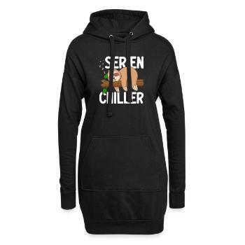 Faultier TV Serien Chiller, Fernsehschlafen Sloth - Hoodie-Kleid - Schwarz - Vorne