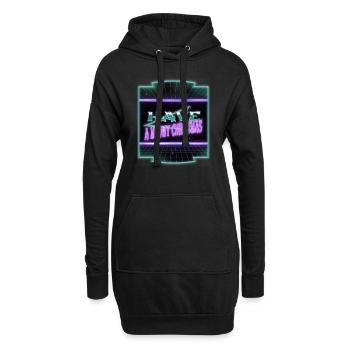 bodybuilder awesome dinosaur tshirt dino bike moon - Hoodie-Kleid - Schwarz - Vorne