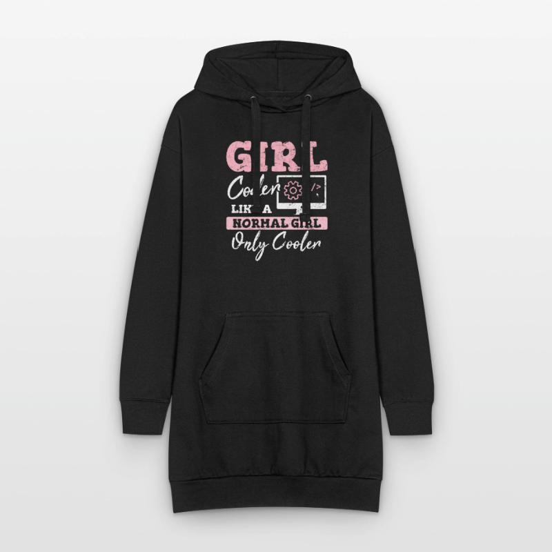 Funny Girl Coder Computer Programming Code Web Dev Hoodie-Kleid