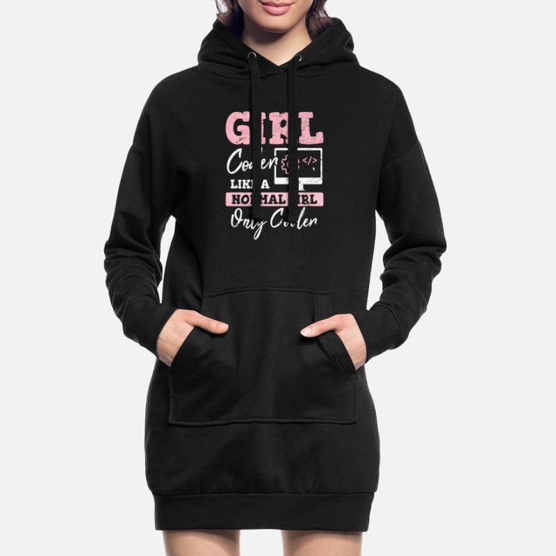 Funny Girl Coder Computer Programming Code Web Dev Hoodie-Kleid