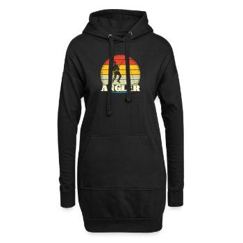 Angler Geschenkidee Hobby Angeln - Hoodie-Kleid - Schwarz - Vorne