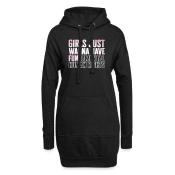 Les filles veulent simplement avoir des droits humains fondamentaux - Sweat-shirt à capuche long Femme - noir - Devant