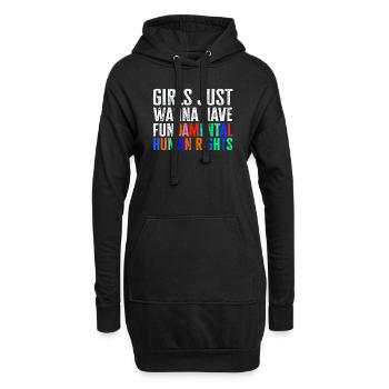 Les filles veulent juste avoir des droits humains fondamentaux - Sweat-shirt à capuche long Femme - noir - Devant