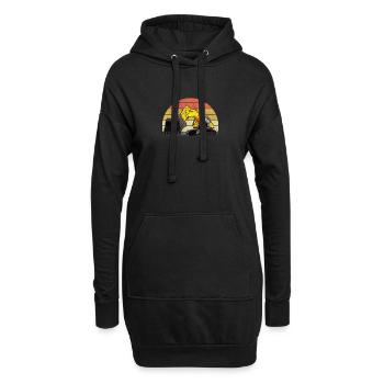 Excavatrice Rétro Excavator Driver Vintage Construction Worker - Sweat-shirt à capuche long Femme - noir - Devant