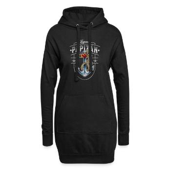 Lustige Papitän Vatertag Papa Vater Motive - Hoodie-Kleid - Schwarz - Vorne