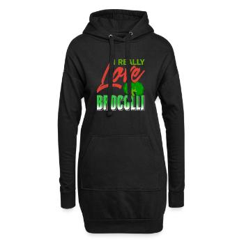 I Really Love Broccoli Retro Strong Immune System - Hoodie Dress - black - Front