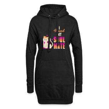I Found My Soul Mate Cute Cat Lover Designs - Hoodie-Kleid - Schwarz - Vorne