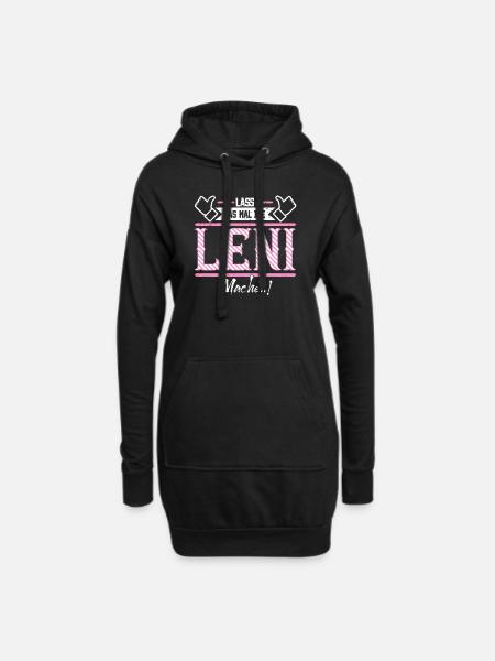 Leni Geschenkidee Geschenk Geburtstag - Hoodie-Kleid - Schwarz