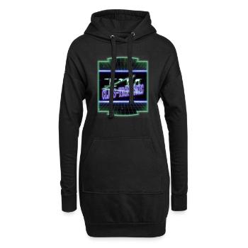 present dinosaur fan humor cute couples fairy tail - Hoodie-Kleid - Schwarz - Vorne