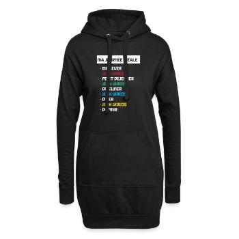 T shirt geek ma journée idéale - Sweat-shirt à capuche long Femme - noir - Devant