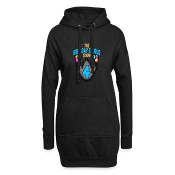 Ce Saurus est 4 anniversaire d'empreinte de dinosaure - Sweat-shirt à capuche long Femme - noir - Devant