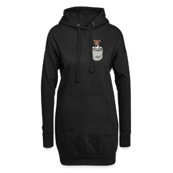 Foxterrier Hund Dog Hundehalter - Hoodie-Kleid - Schwarz - Vorne