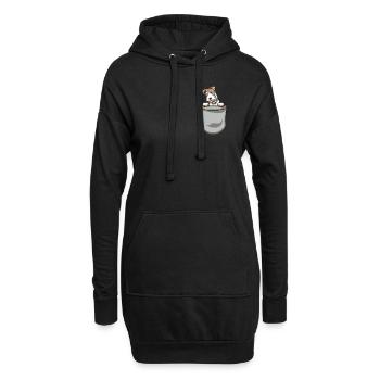 Foxterrier Hund Dog Hundehalter - Hoodie-Kleid - Schwarz - Vorne