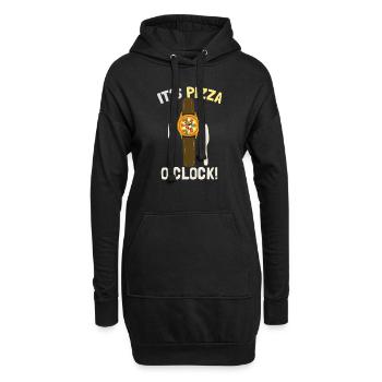 Es ist Pizza O'Clock - Hoodie-Kleid - Schwarz - Vorne