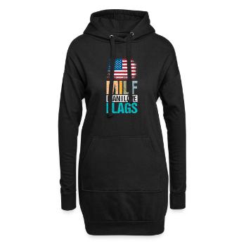 USA Flags Idependence Day Man Retro - Hoodie-Kleid - Schwarz - Vorne